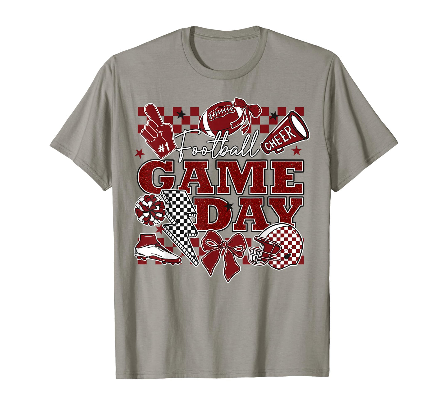 Football Game Day Touchdown Season Cheer Team Spirit Maroon T-Shirt