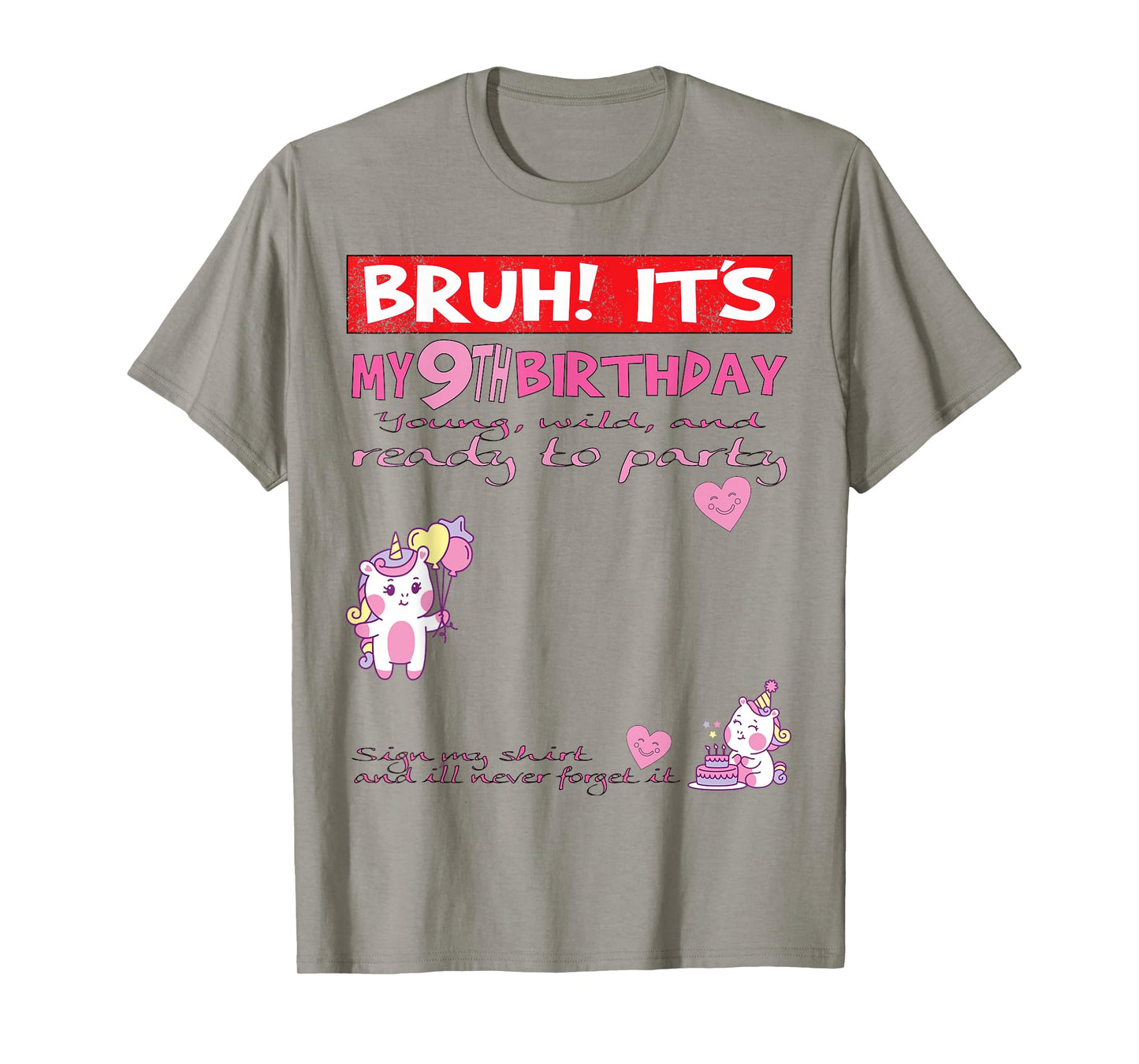 It's My 9th Birthday girl Sign My Shirt Bday T-Shirt