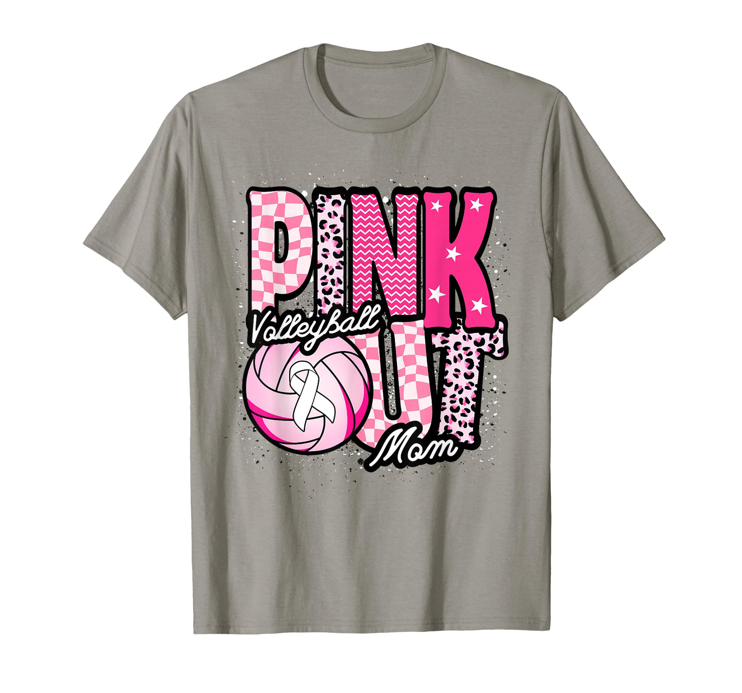 Pink Volleyball Mom Pink Out Day T-Shirt