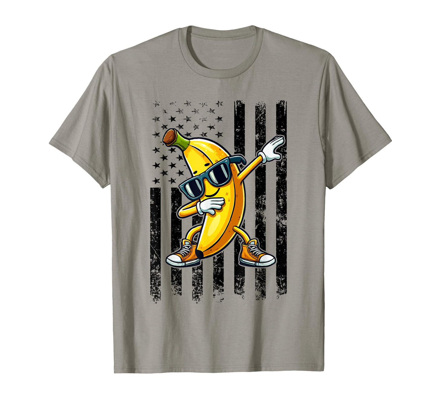 Dabbing Banana Retro American Flag Banana Lover Boys Kids T-Shirt