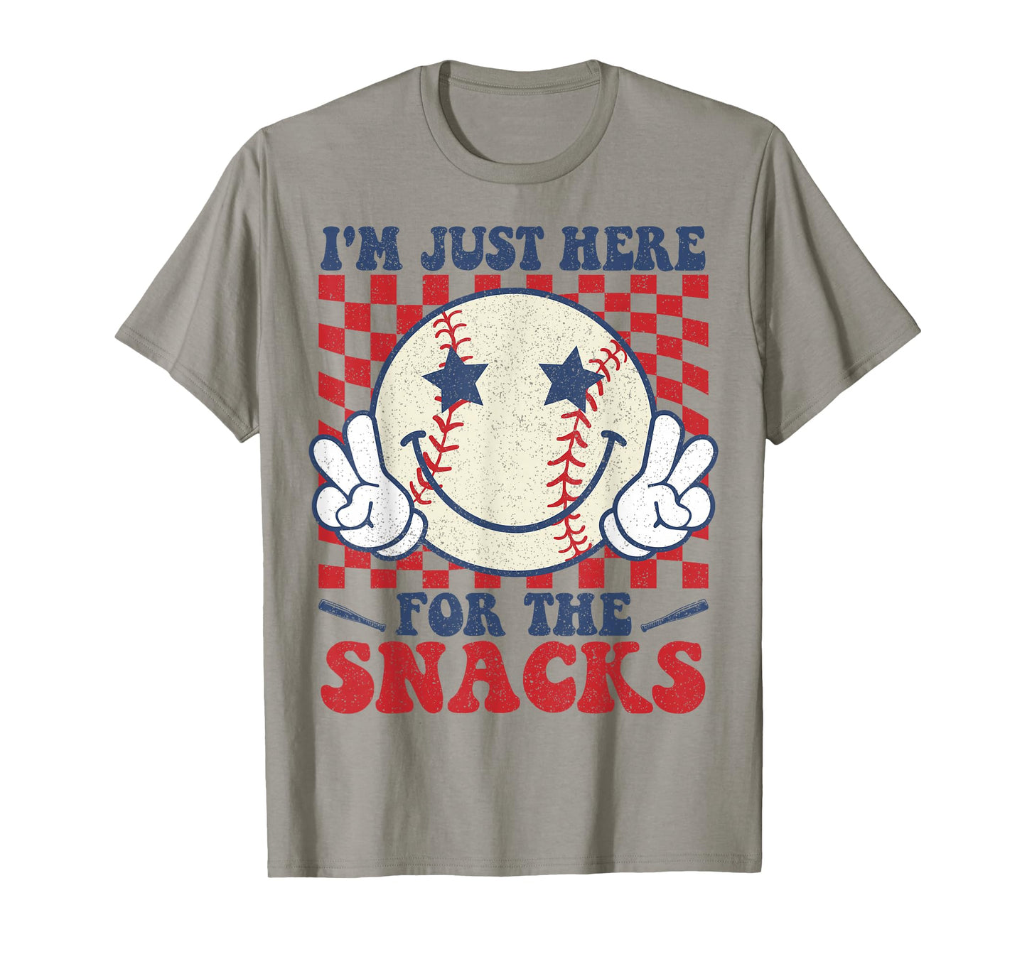 Retro I'm Just Here for the Snacks Baseball Boys Game Day T-Shirt