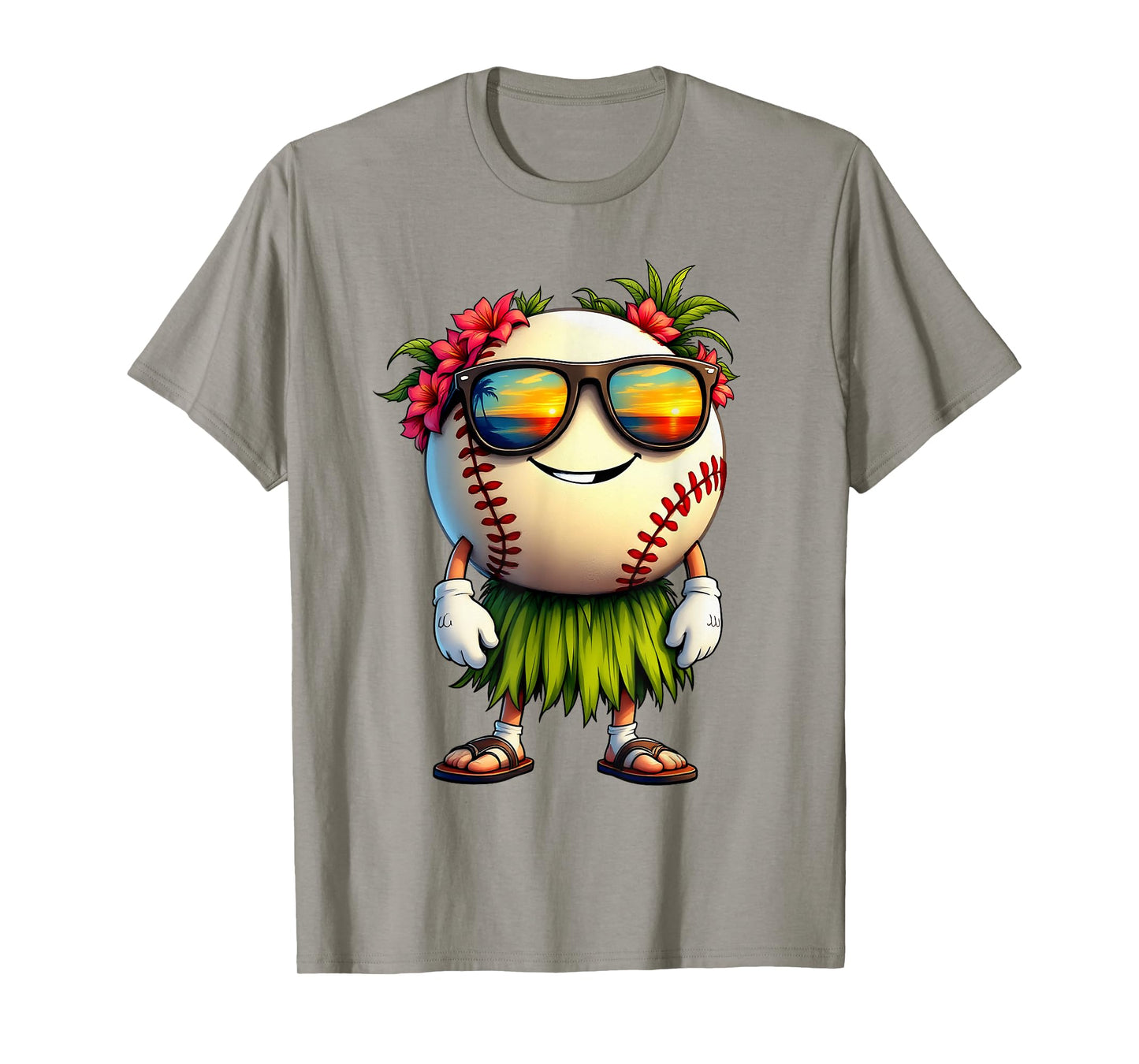 Funny Hawaii Baseball Ball Hawaiian Tropical Summer Vacation T-Shirt