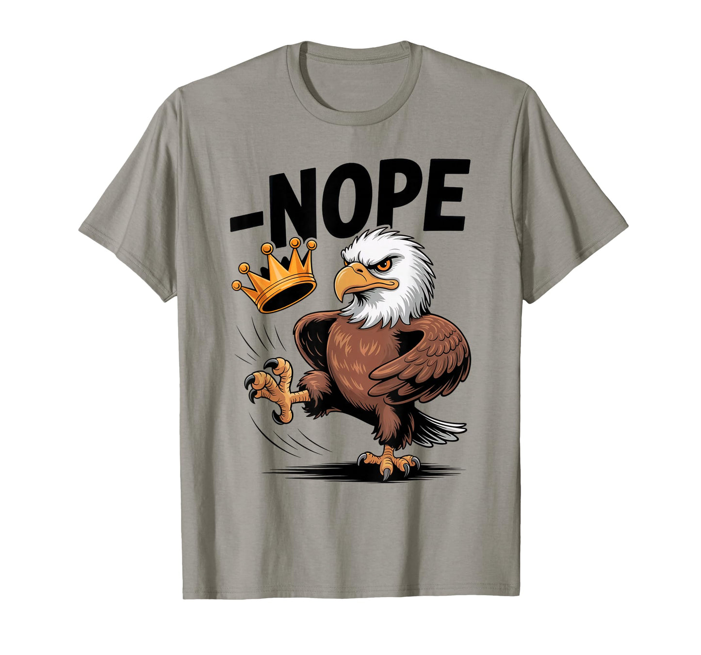 Vintage No Kings In America Funny Eagle Kicking Crown T-Shirt
