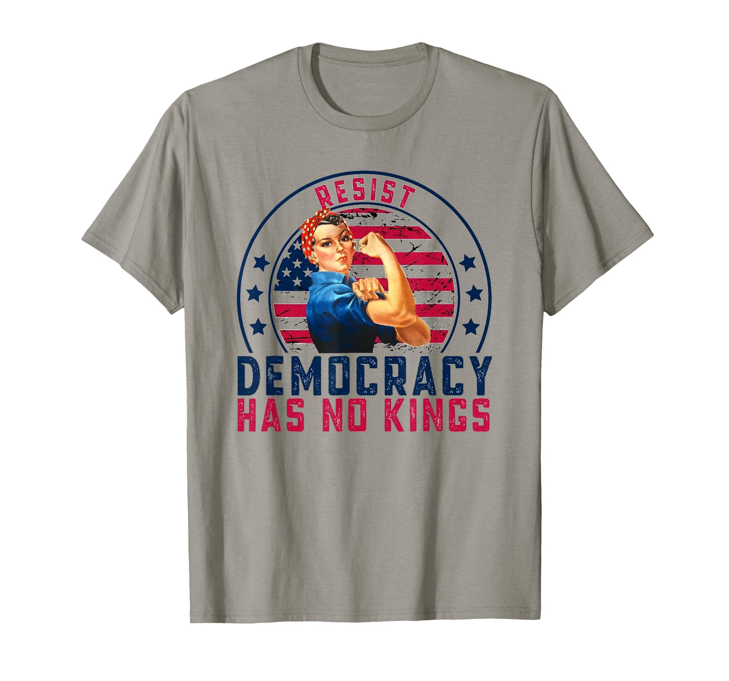 Resist Democracy Has No Kings Vintage Patriotic Political T-Shirt