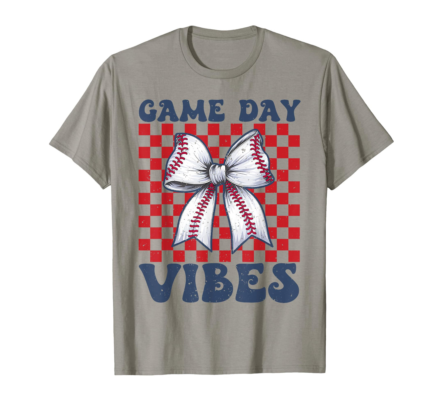 Game Day Vibes Retro Coquette Bow Baseball Girls Women T-Shirt