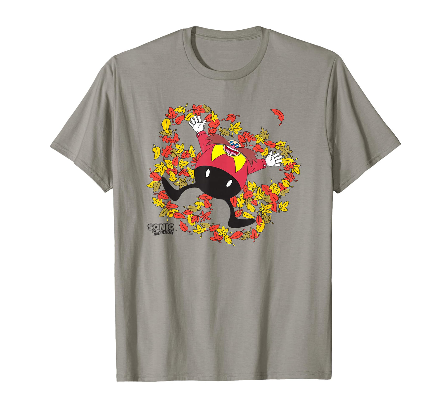 Sonic The Hedgehog Happy Dr Eggman Leaves Angel Chest Logo T-Shirt