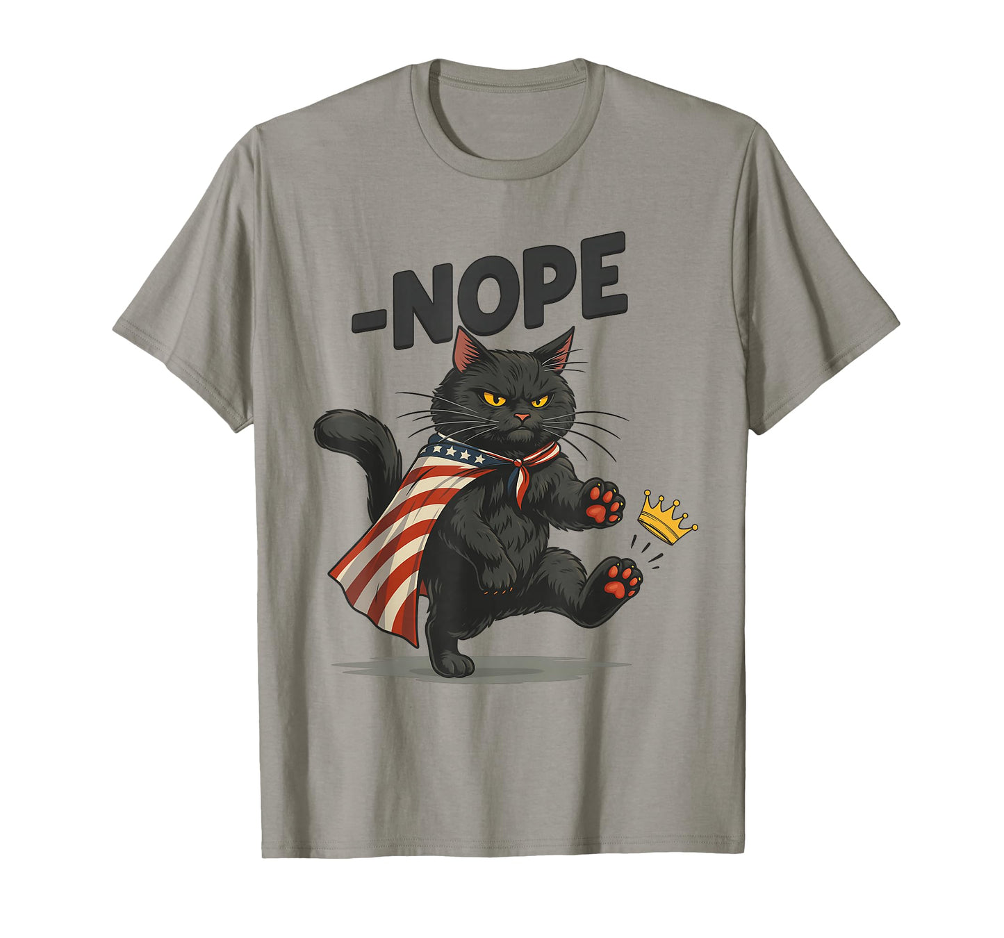 Funny Black Cat No Kings in America October 18 No Kings T-Shirt