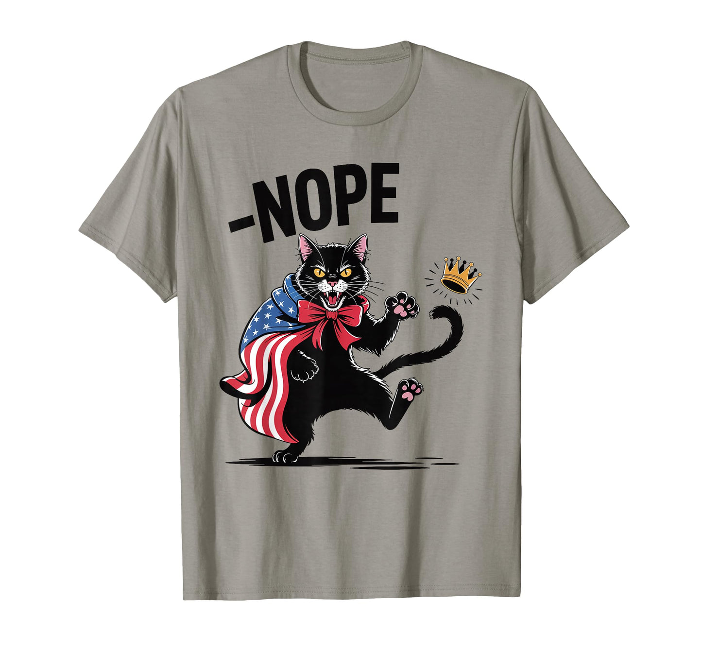 Funny Black Cat No Kings October 18 No Kings Day Men Women T-Shirt