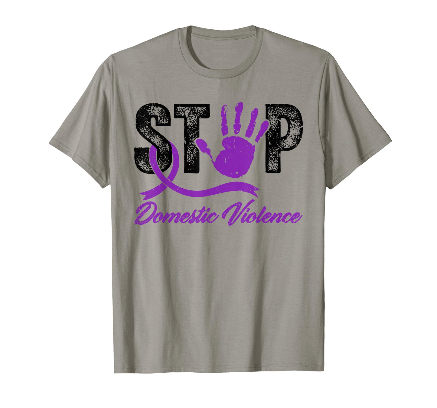 Stop Domestic Violence Awareness Month Warrior Purple Ribbon T-Shirt