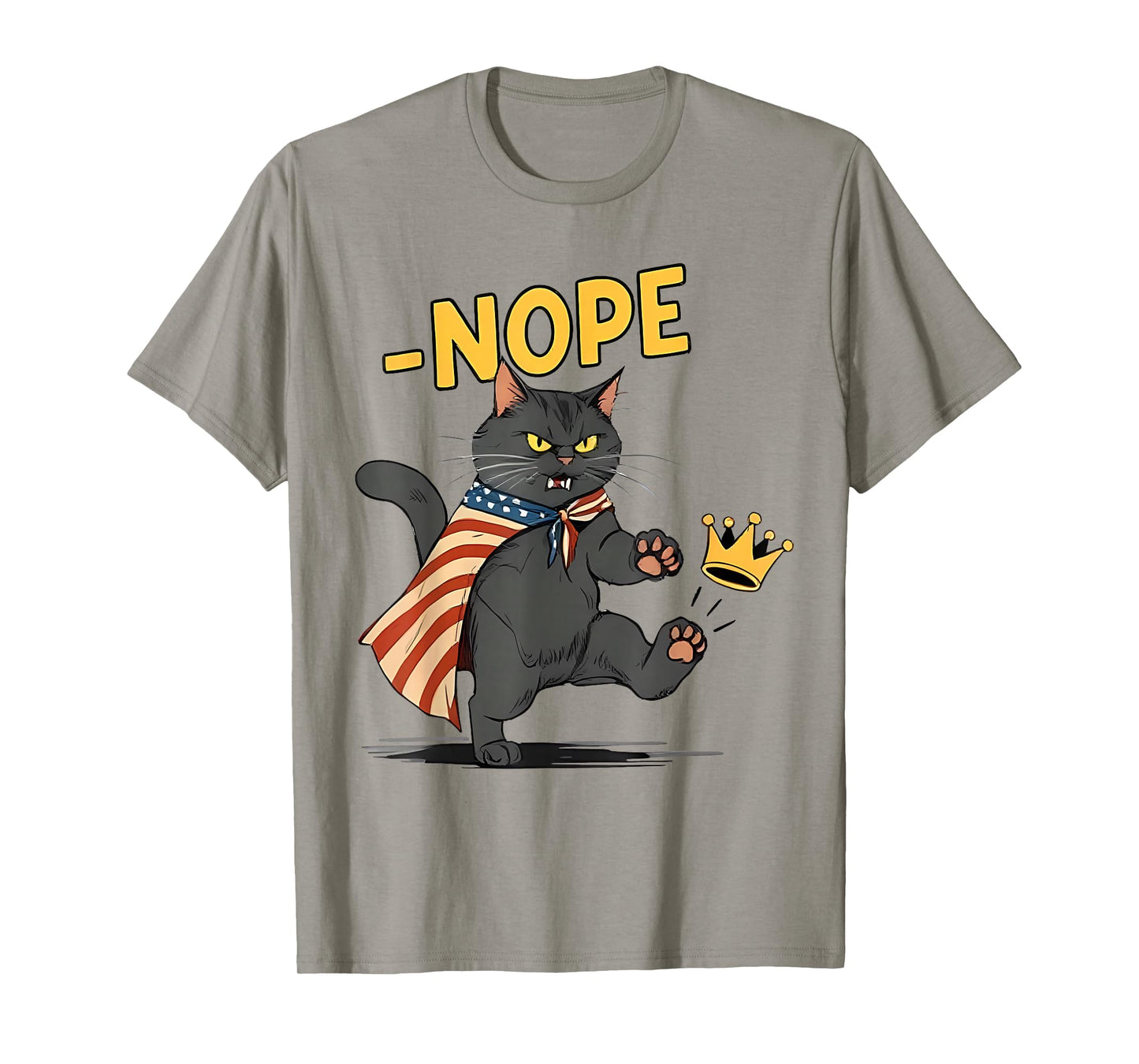 Funny Black Cat No Kings October 18 No Kings Day Men Women T-Shirt