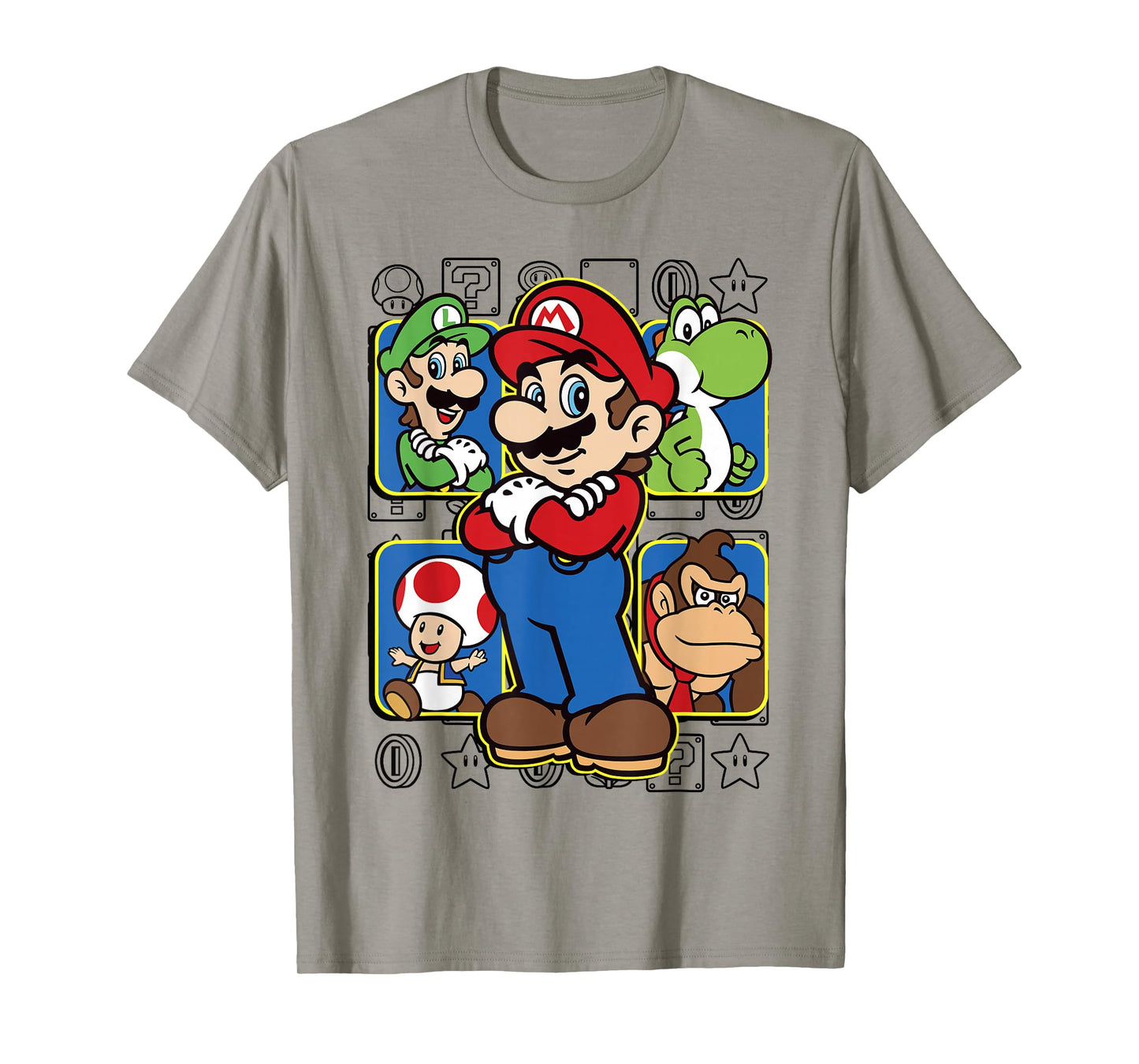 Super Mario Luigi Yoshi Toadstool Donkey Kong Box-Up T-Shirt T-Shirt