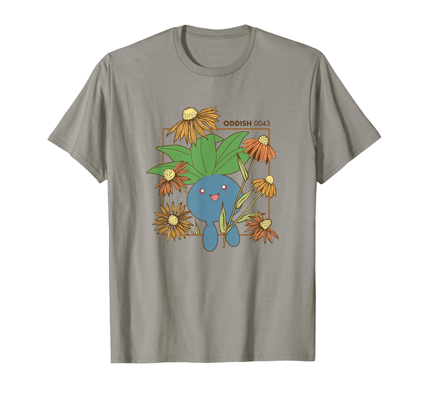 Pokémon Oddish 0043 Happy Jumping Floral Portrait T-Shirt