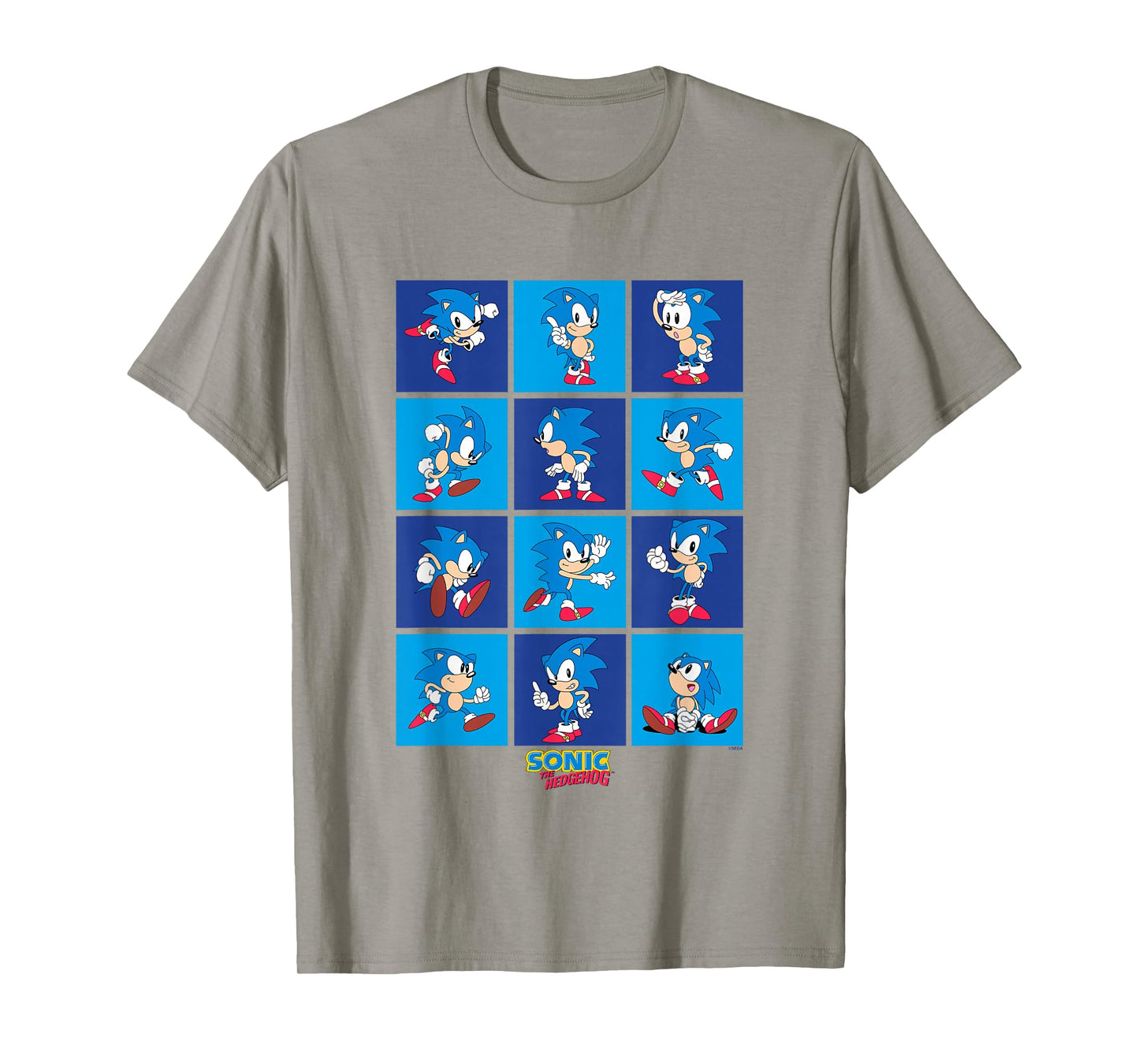 Sonic The Hedgehog Many Poses Of Sonic Retro Panels T-Shirt