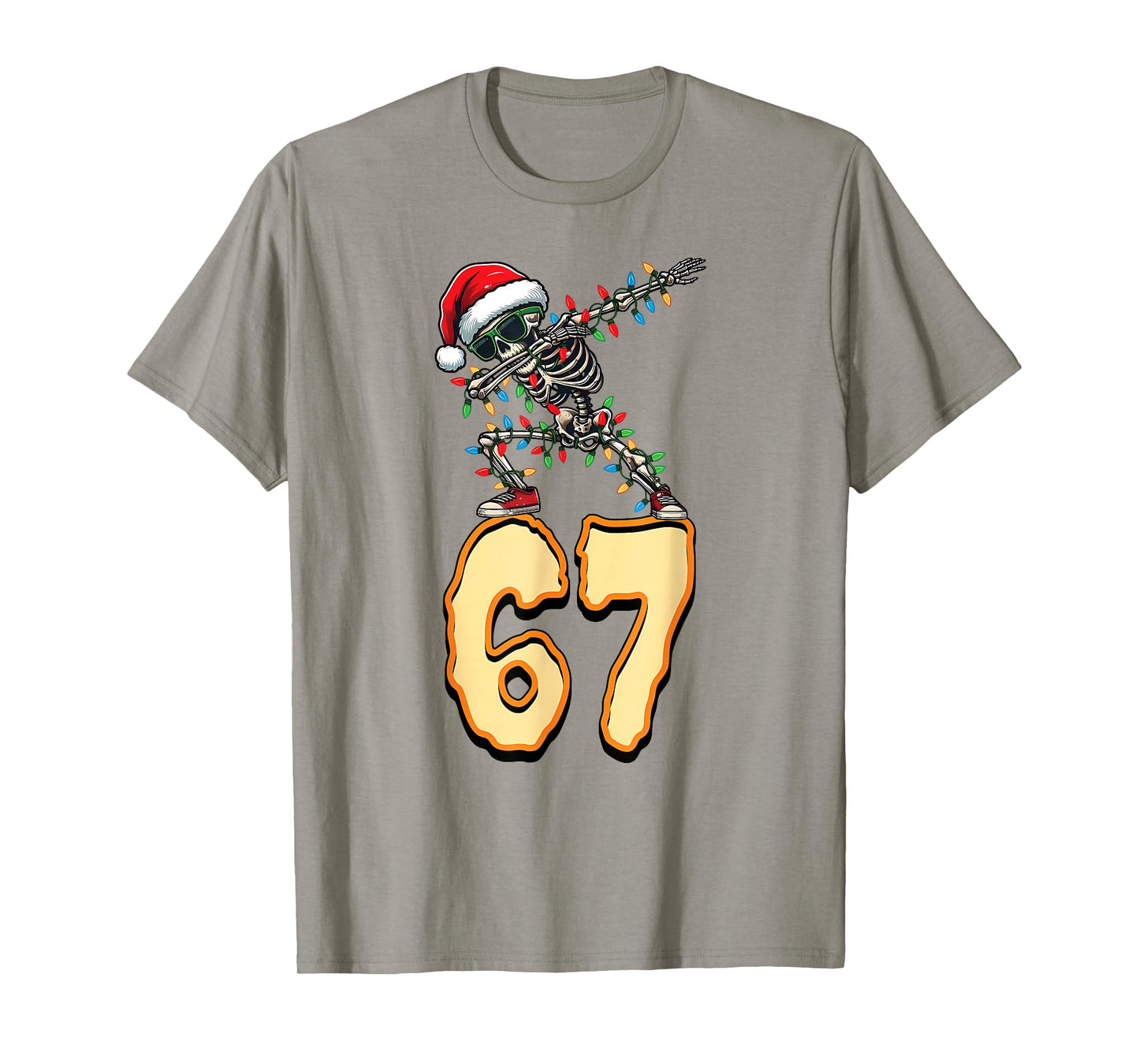 67 Halloween Meme 6 7 Numbers Six Seven Funny Kids Skeleton T-Shirt
