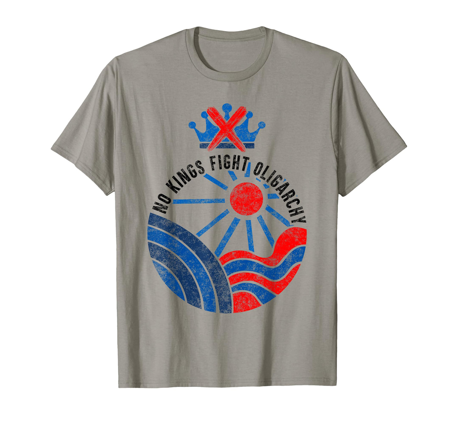 No Kings Fight Oligarchy USA Flag No Kings Day June 14 T-Shirt