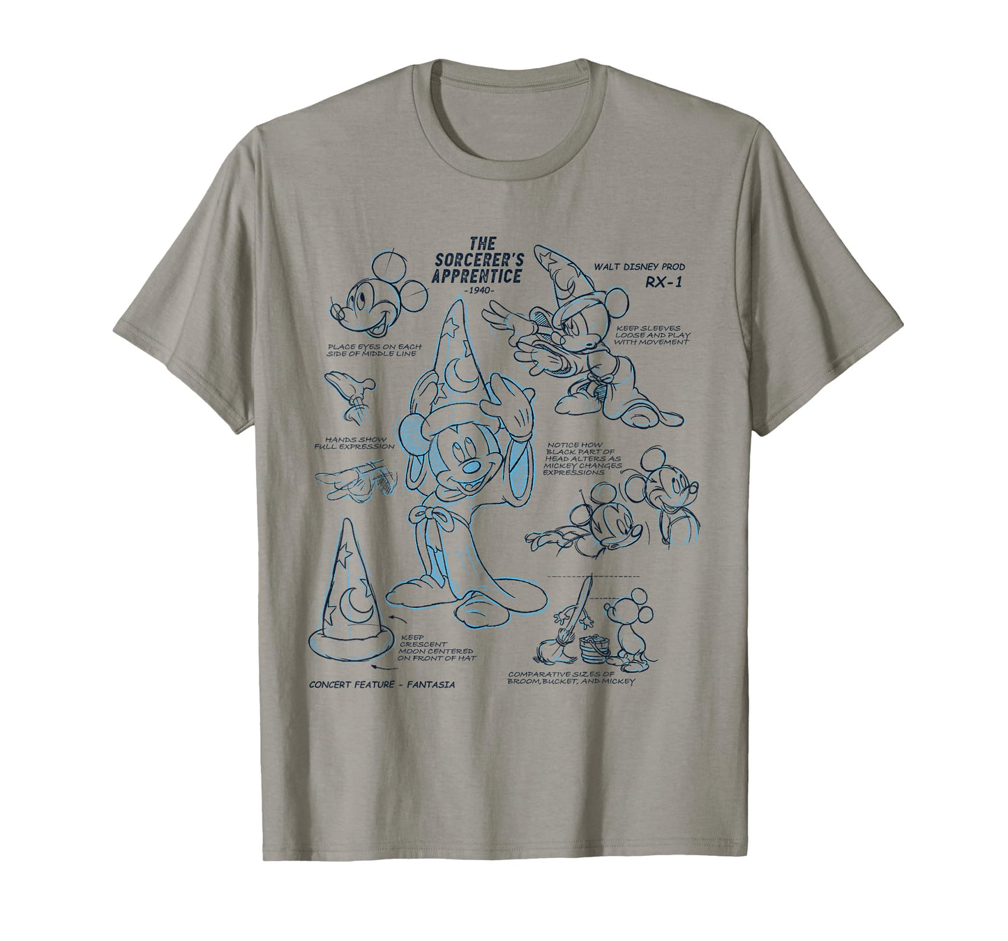 Disney Ink and Paint Sorcerer Mickey Mouse Model Sheet 1940 T-Shirt