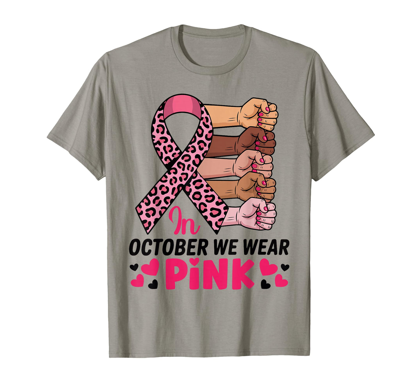in October We Wear Pink Breast Cancer Awareness Month T-Shirt