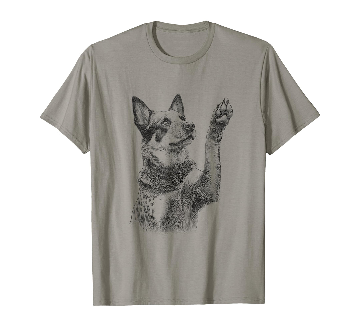 Australian Cattle Dog Blue Heeler Raising Paw Design T-Shirt for Men Women Kids