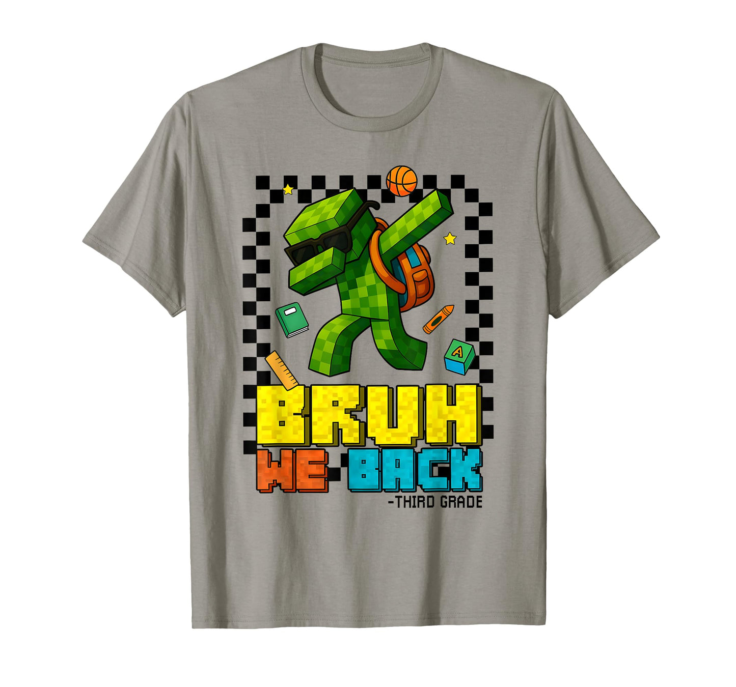 Bruh We Back 3rd Grade Back to School Gamer Dabbing Boy Kids T-Shirt