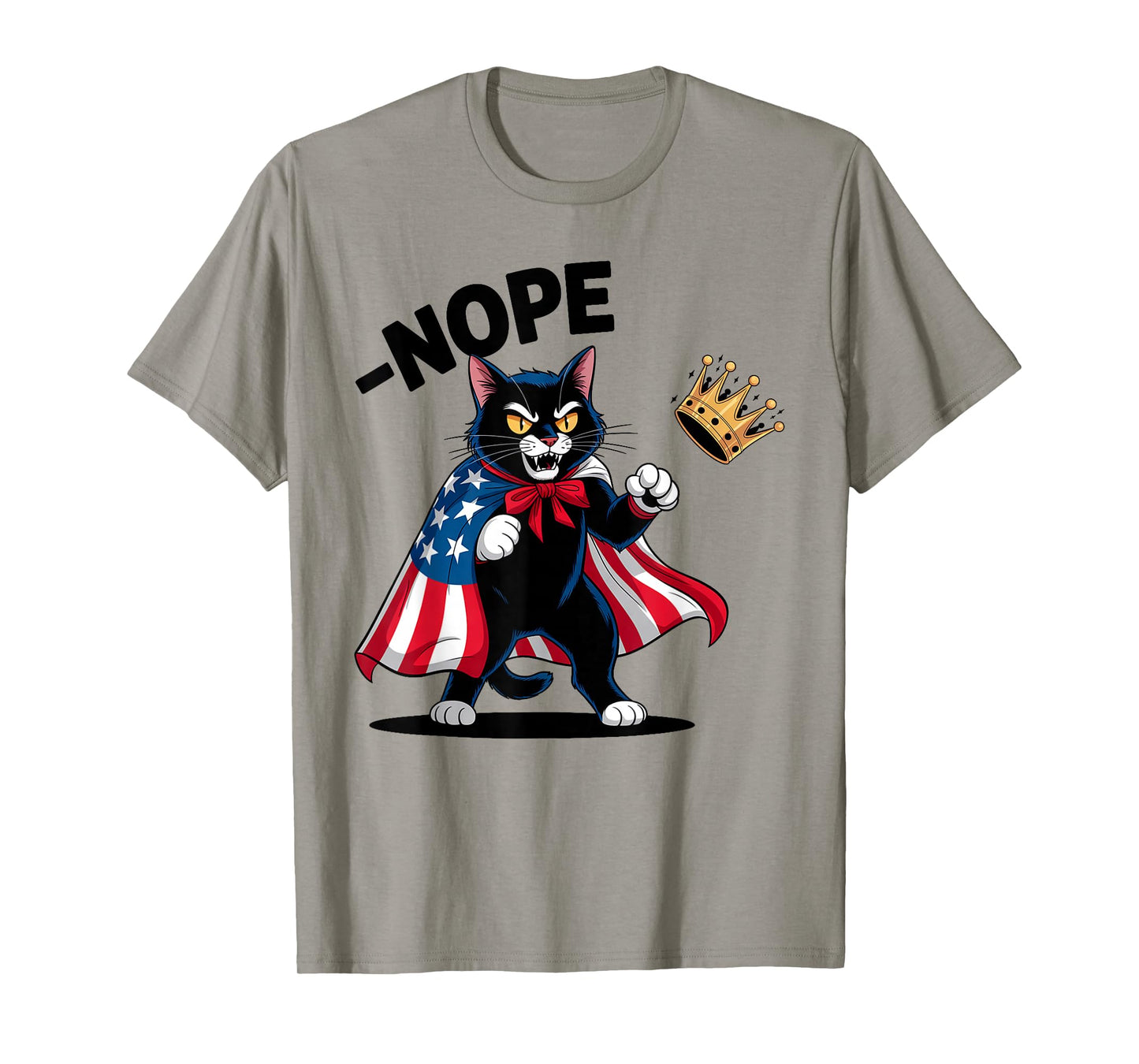 Funny Black Cat No Kings October 18 No Kings Day Men Women T-Shirt