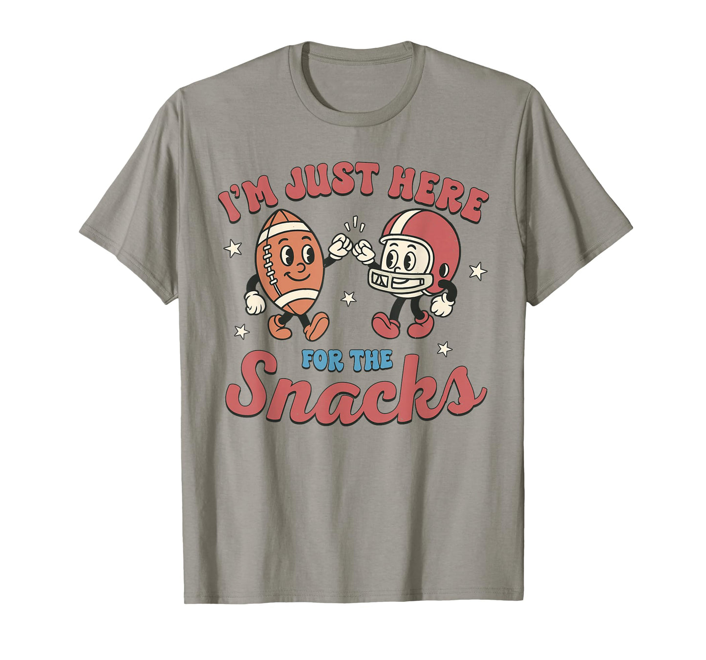 Retro I'm Just Here for The Snacks Cute Football Women Kids T-Shirt