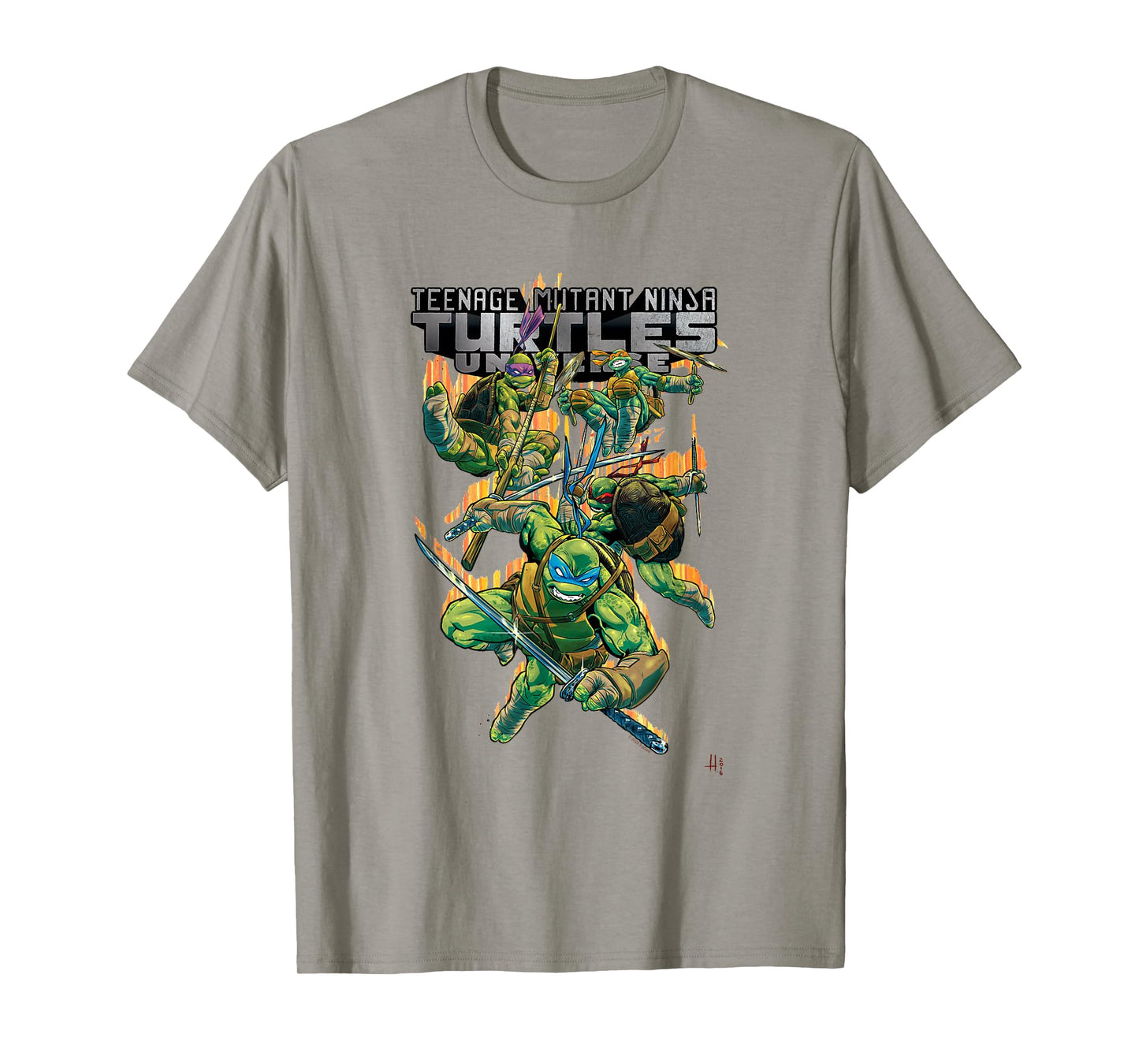 Teenage Mutant Ninja Turtles Colorful Attack Poses Comic T-Shirt