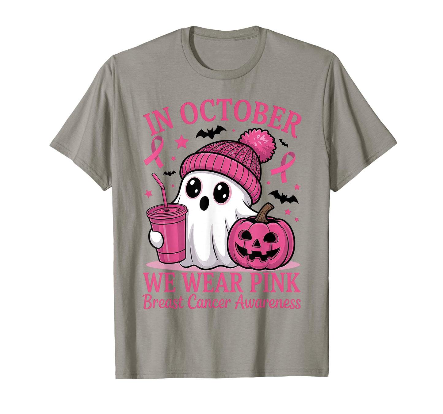Breast Cancer Halloween Women in October We Wear Pink T-Shirt
