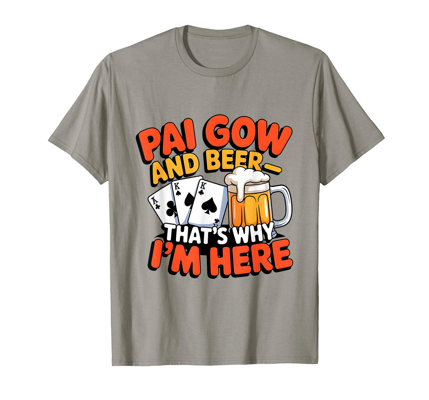 Funny Pai Gow Poker and Beer Cartoon Card Casino Vegas Game T-Shirt