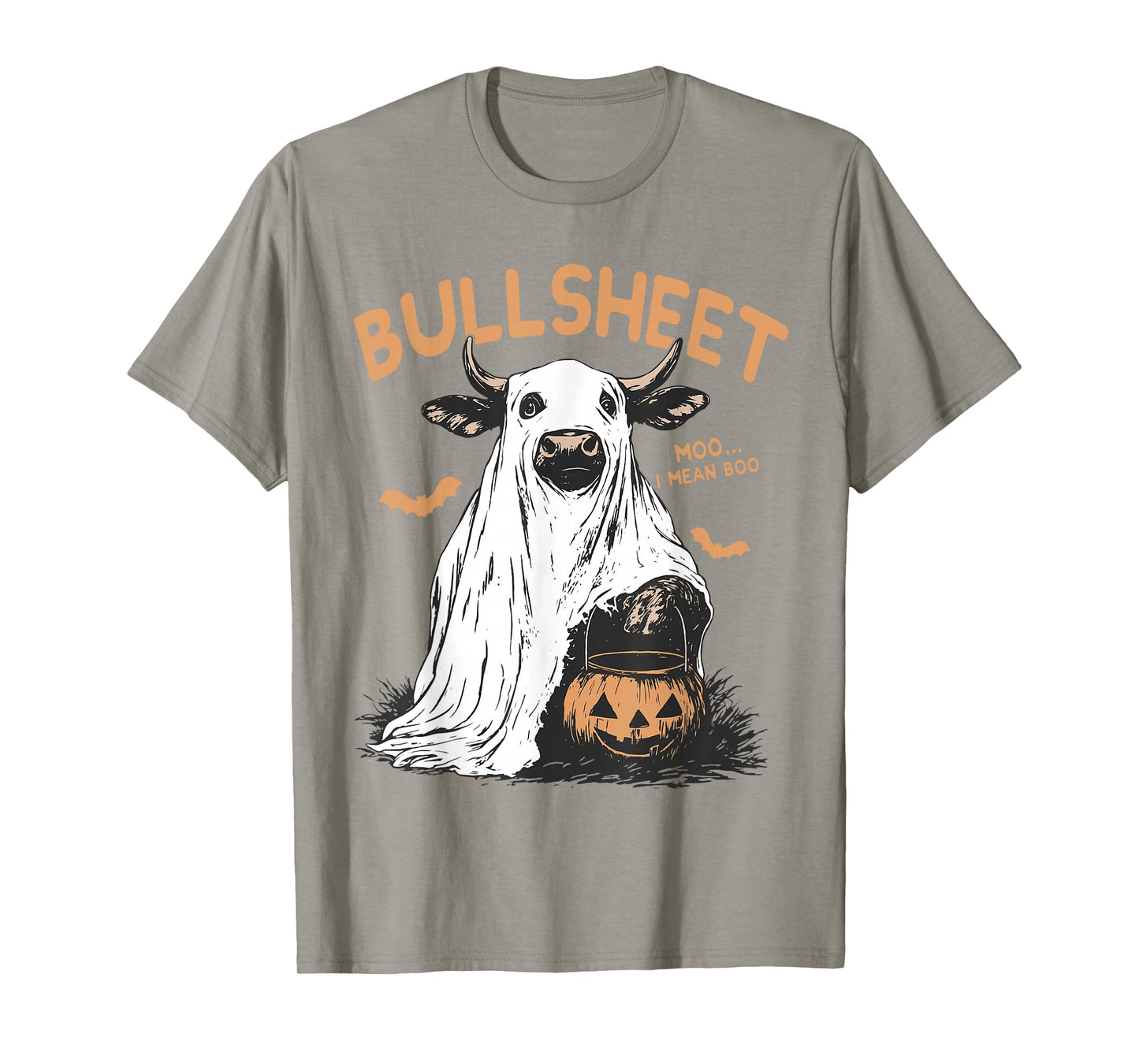 Bull Sheet Ghost Cow Jack O Lantern Halloween Spooky Season T-Shirt