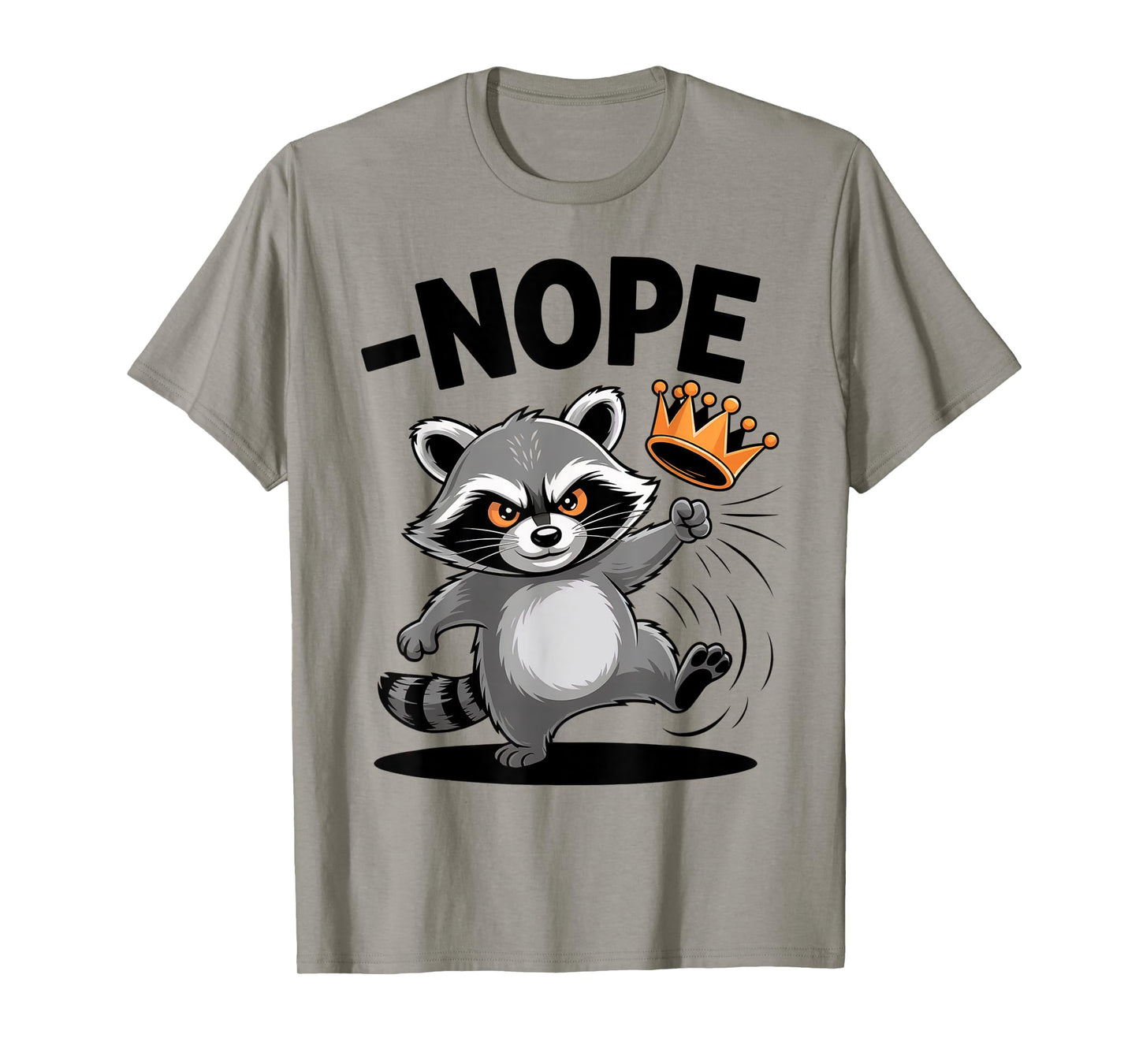 Vintage No Kings In America Funny Raccoon Kicking Crown T-Shirt