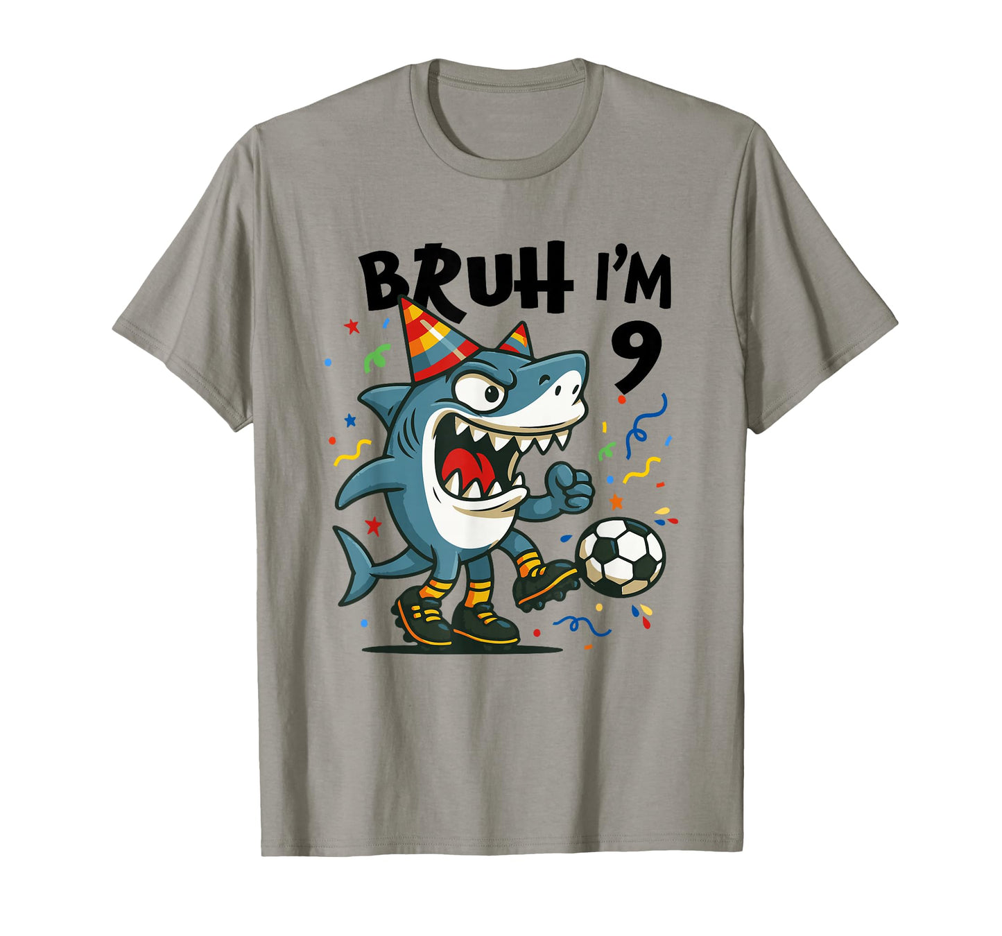 Tralalero Tralala Italian Brain Red Boy Soccer 9th Birthday T-Shirt