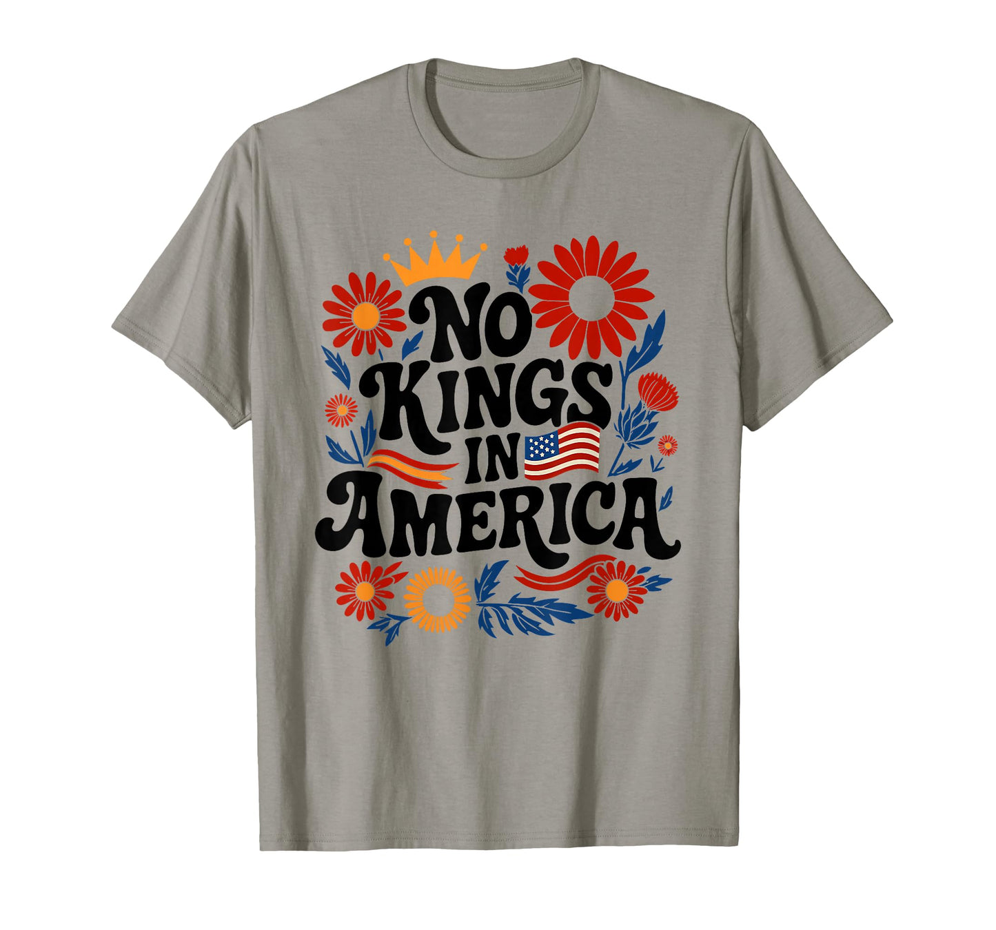 No King in America Shirt Men Women Floral 4th July No Kings T-Shirt