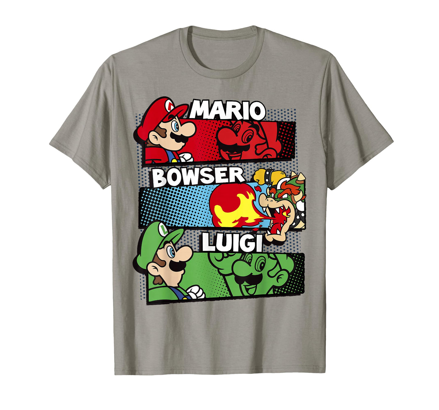 Super Mario Luigi Bowser Panels Group Shot Graphic T-Shirt T-Shirt