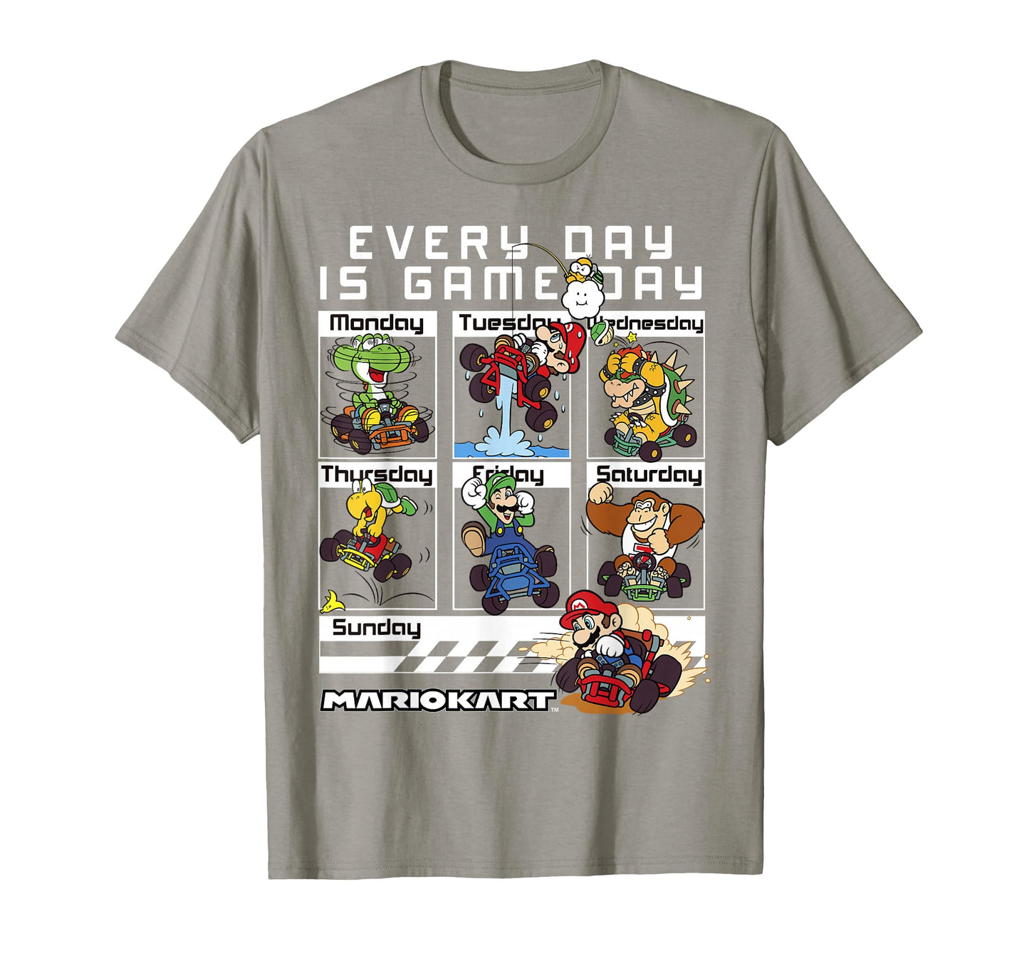 Mario Kart Everyday Is Game Day Group Shot Graphic T-Shirt T-Shirt