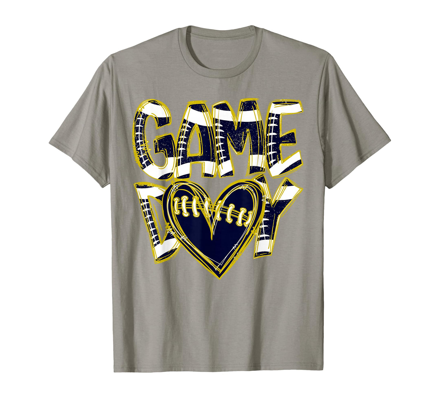 Game Day Football Team Spirit with Blue and Yellow Vibes T-Shirt