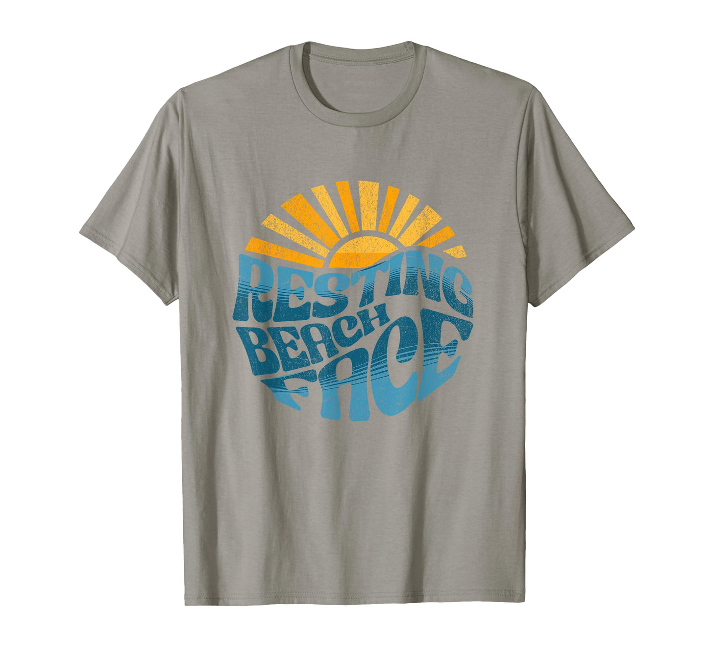 Resting Beach Face Vintage Sunset Cute Funny Vacation Retro T-Shirt