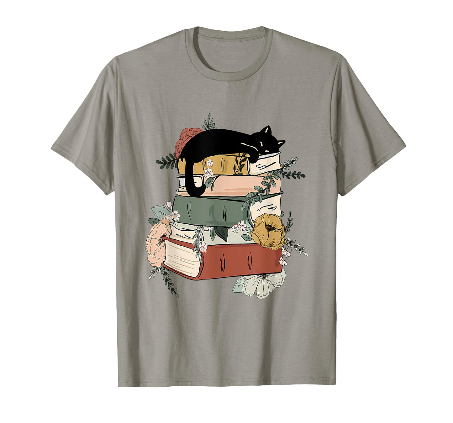 Cat Reading Book Cute Cat And Book Lover For Women Girls Kid T-Shirt