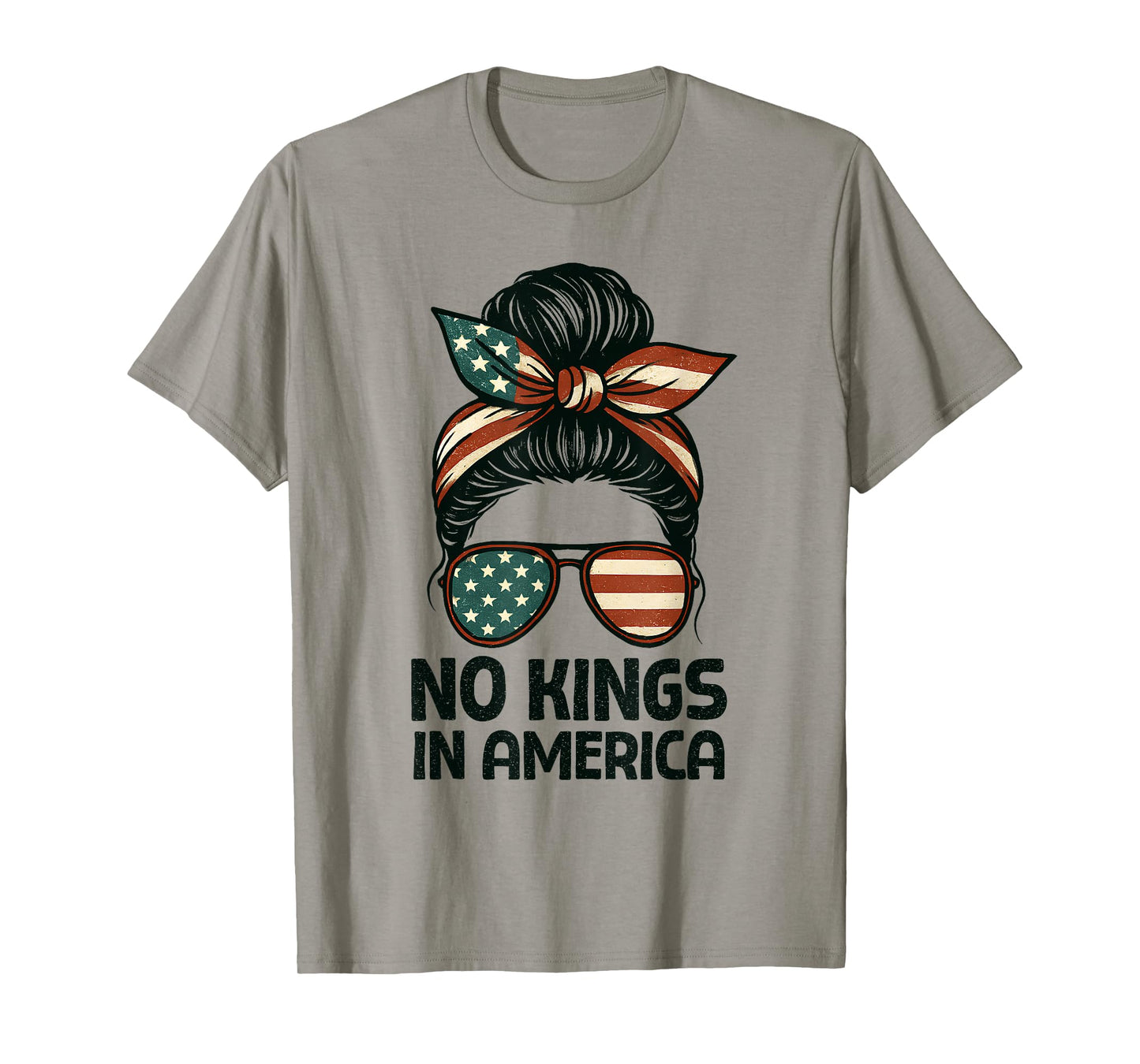 No Kings Womens Messy Bun T-Shirt