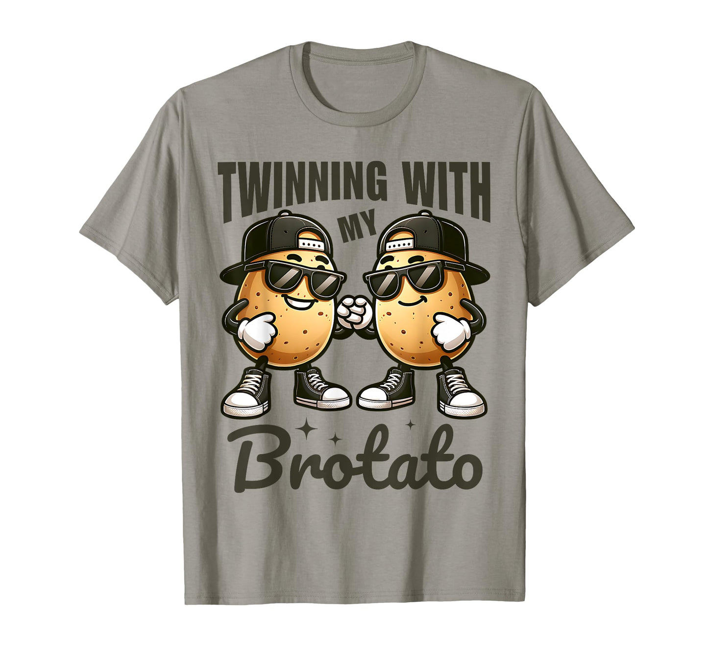 Twinning With My Bro Potato Funny Twin Brothers Best Friend T-Shirt