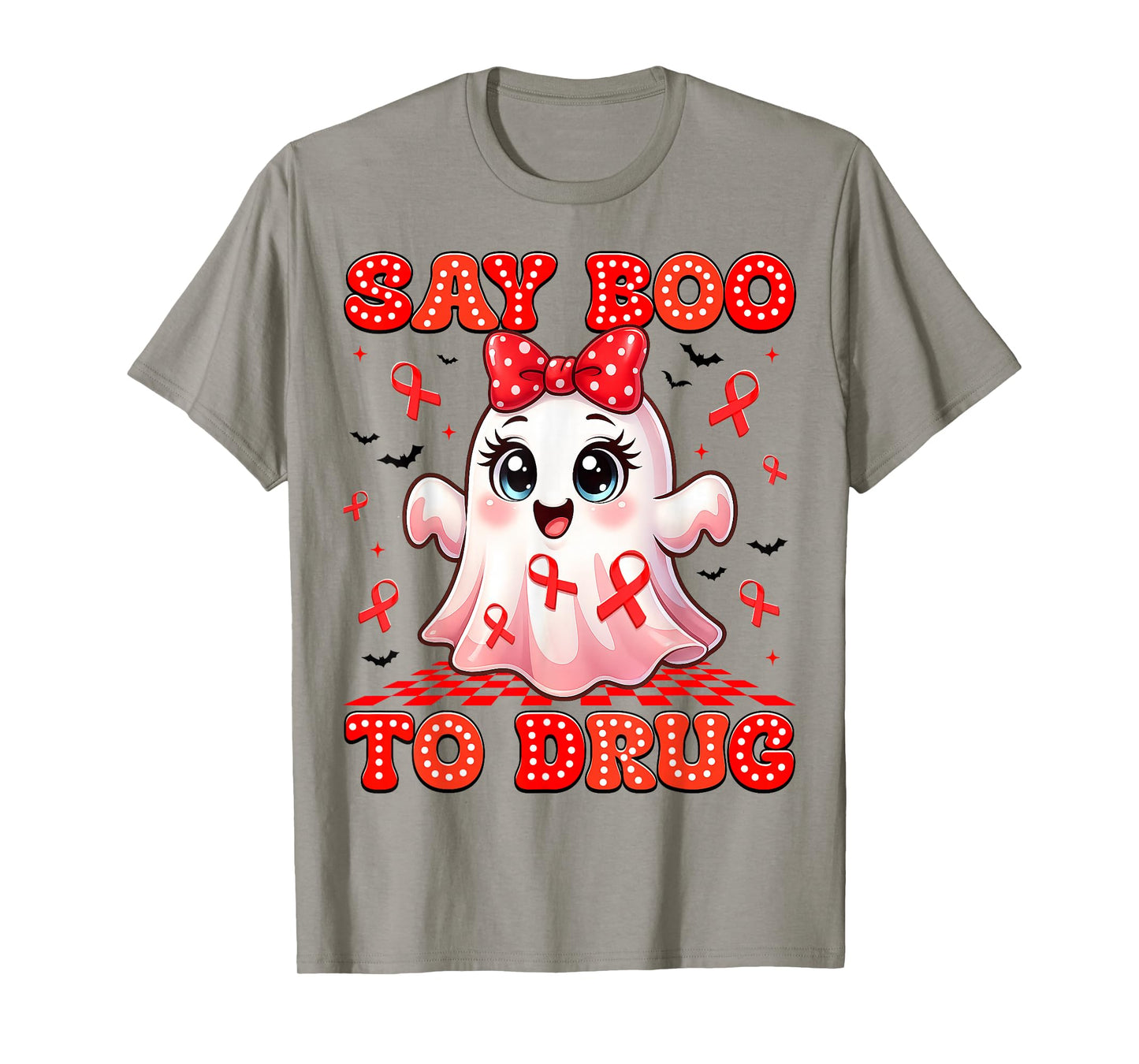 Say Boo to Drugs Coquette Red Ribbon Week Awareness Men Wome T-Shirt