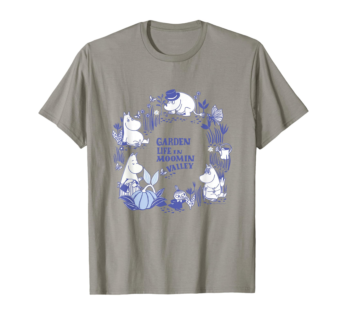 Moomin Garden Life In Moominvalley Blue Print T-Shirt