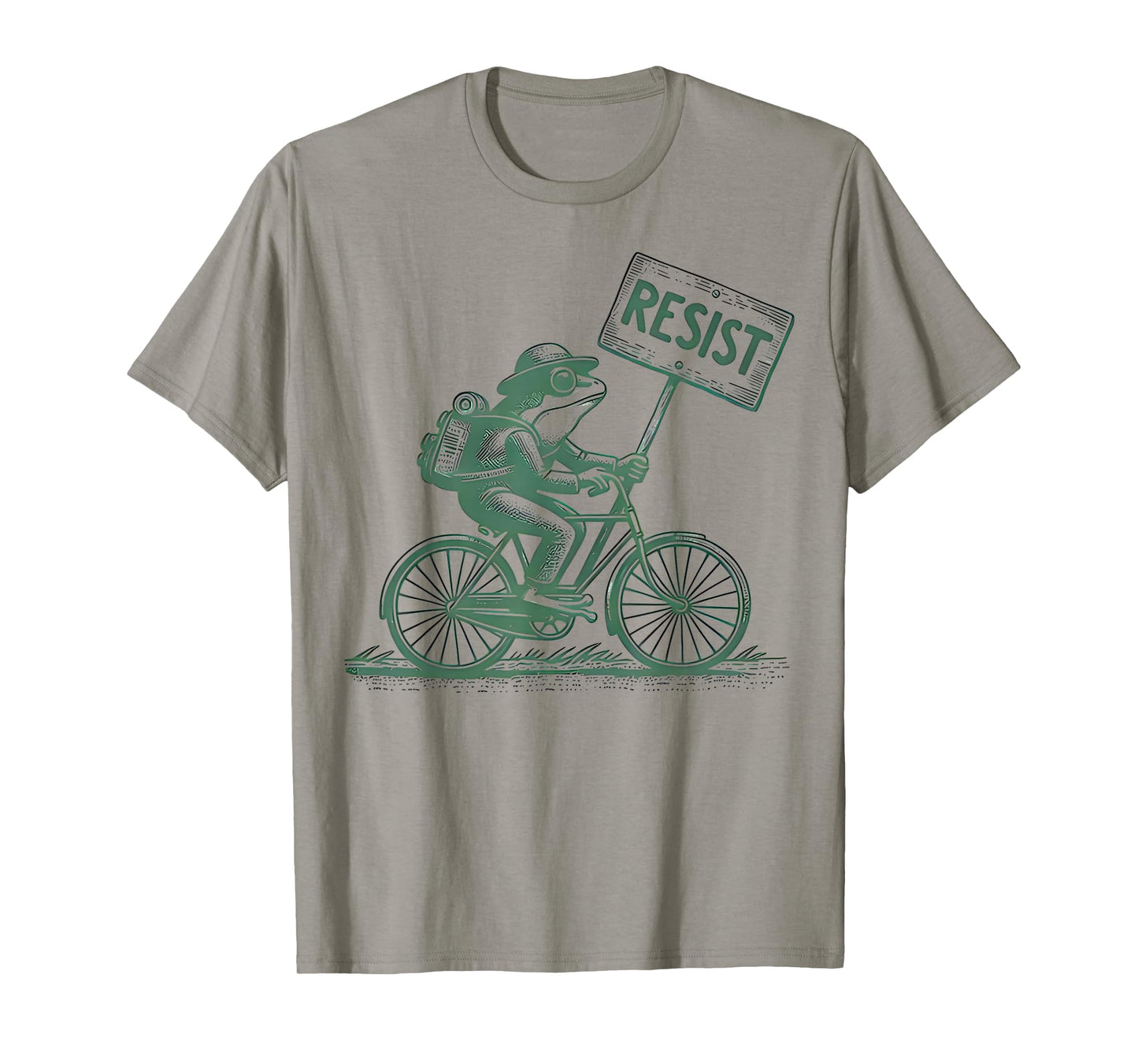 Frog On Bike Resist Portland Frog Protest Vintage T-Shirt