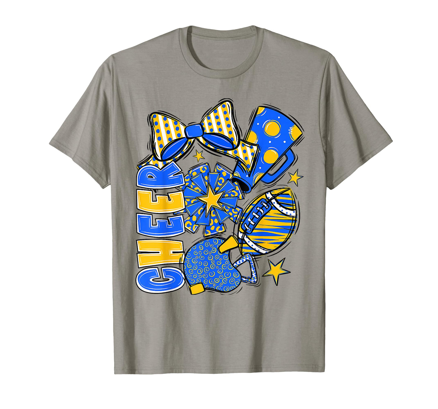 Cheer Mom Blue Cheerleader Game Day Cheer Mama Football T-Shirt