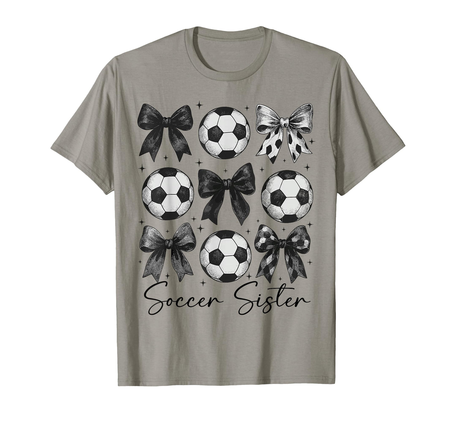 Soccer Sister Funny Coquette Bow Soccer Sister T-Shirt