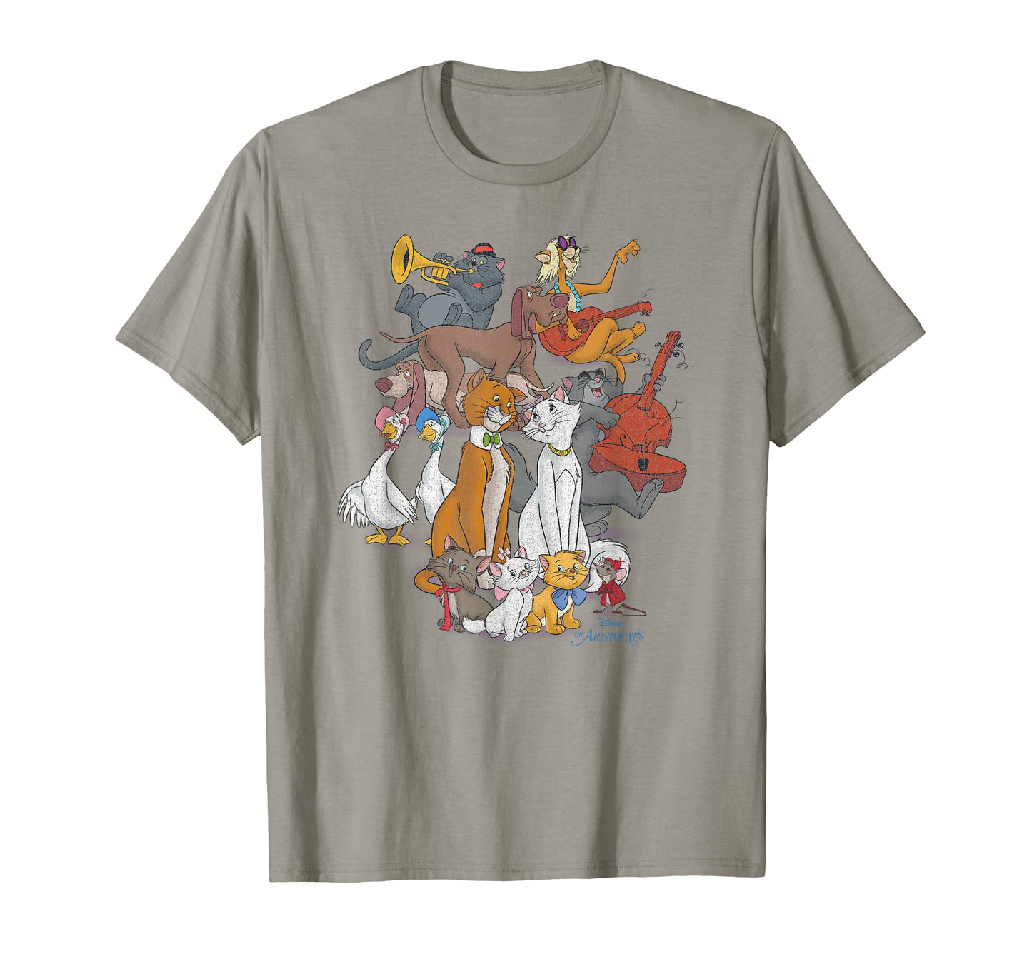 Disney The Aristocats Characters Distressed Group Shot T-Shirt