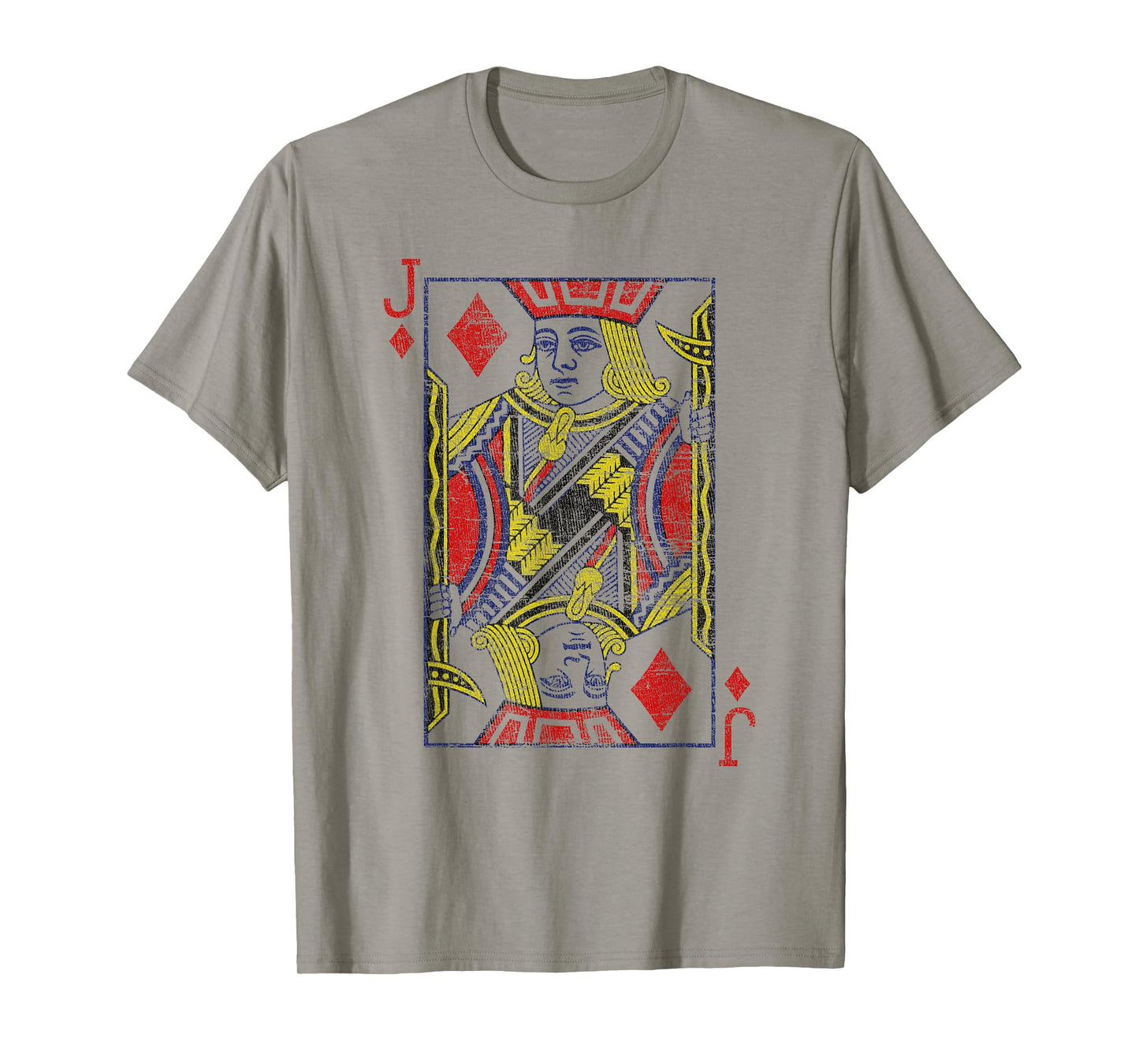 Jack Of Diamonds Playing Card Costume Poker Distressed T-Shirt