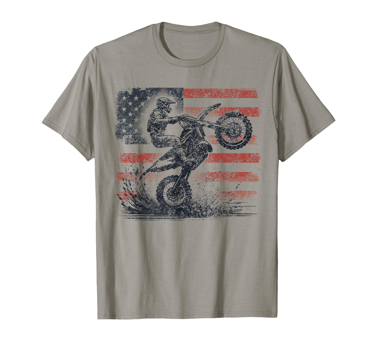 Dirt Bike American Flag Motocross T-Shirt