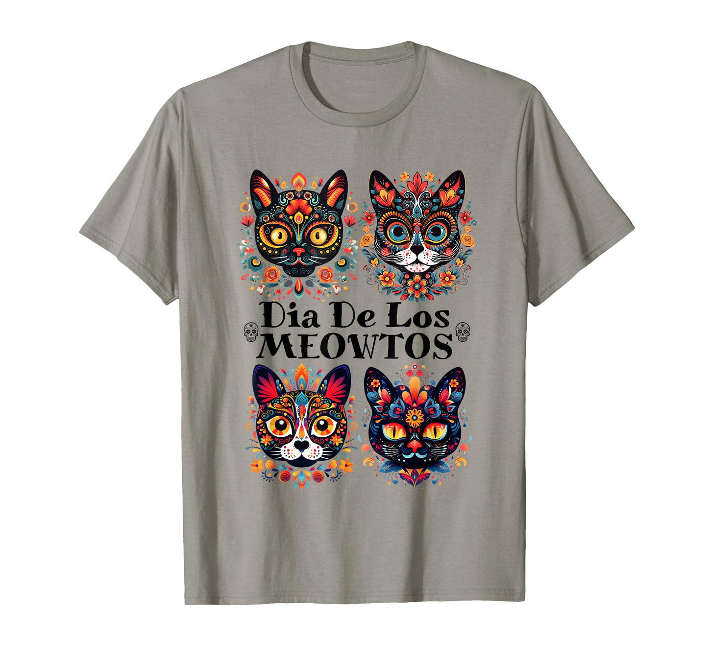 Sugar Skull Cats Dia De Los Meowtos Muertos Day of the Dead T-Shirt
