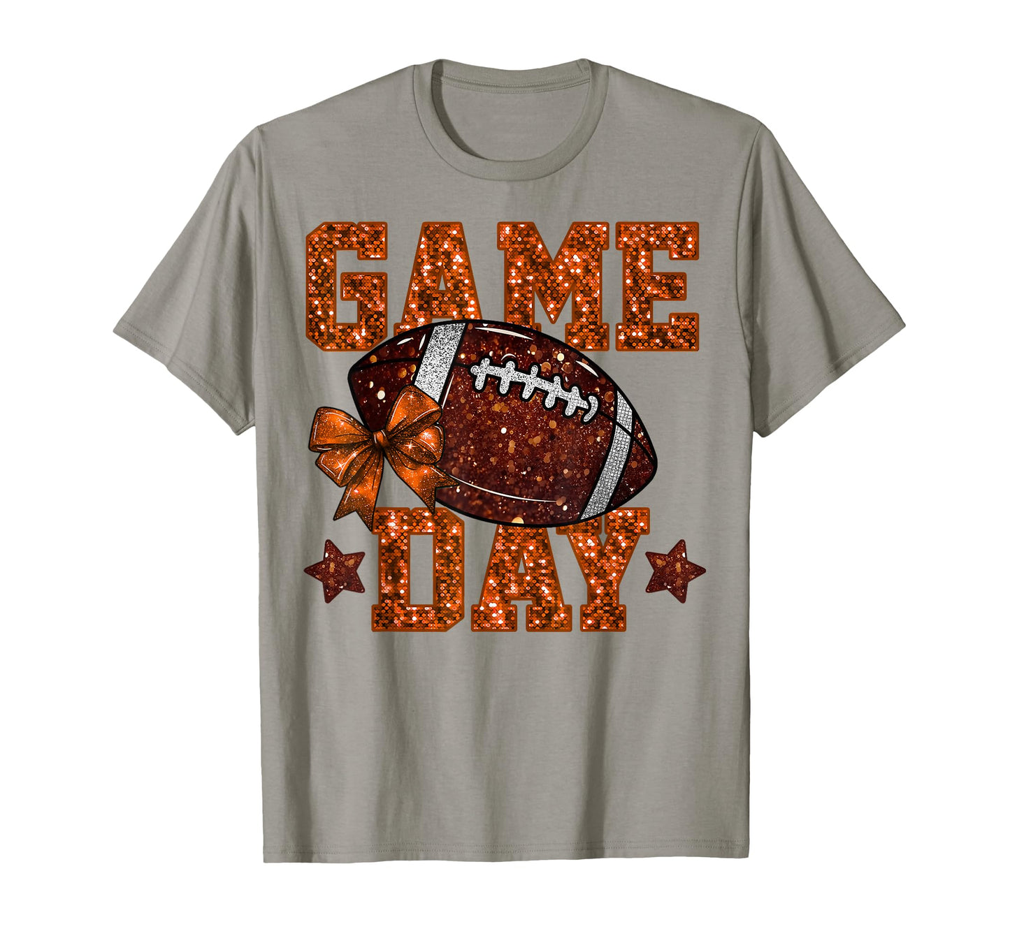 Game Day Football Orange Coquette Bow Team Spirit Touchdown T-Shirt