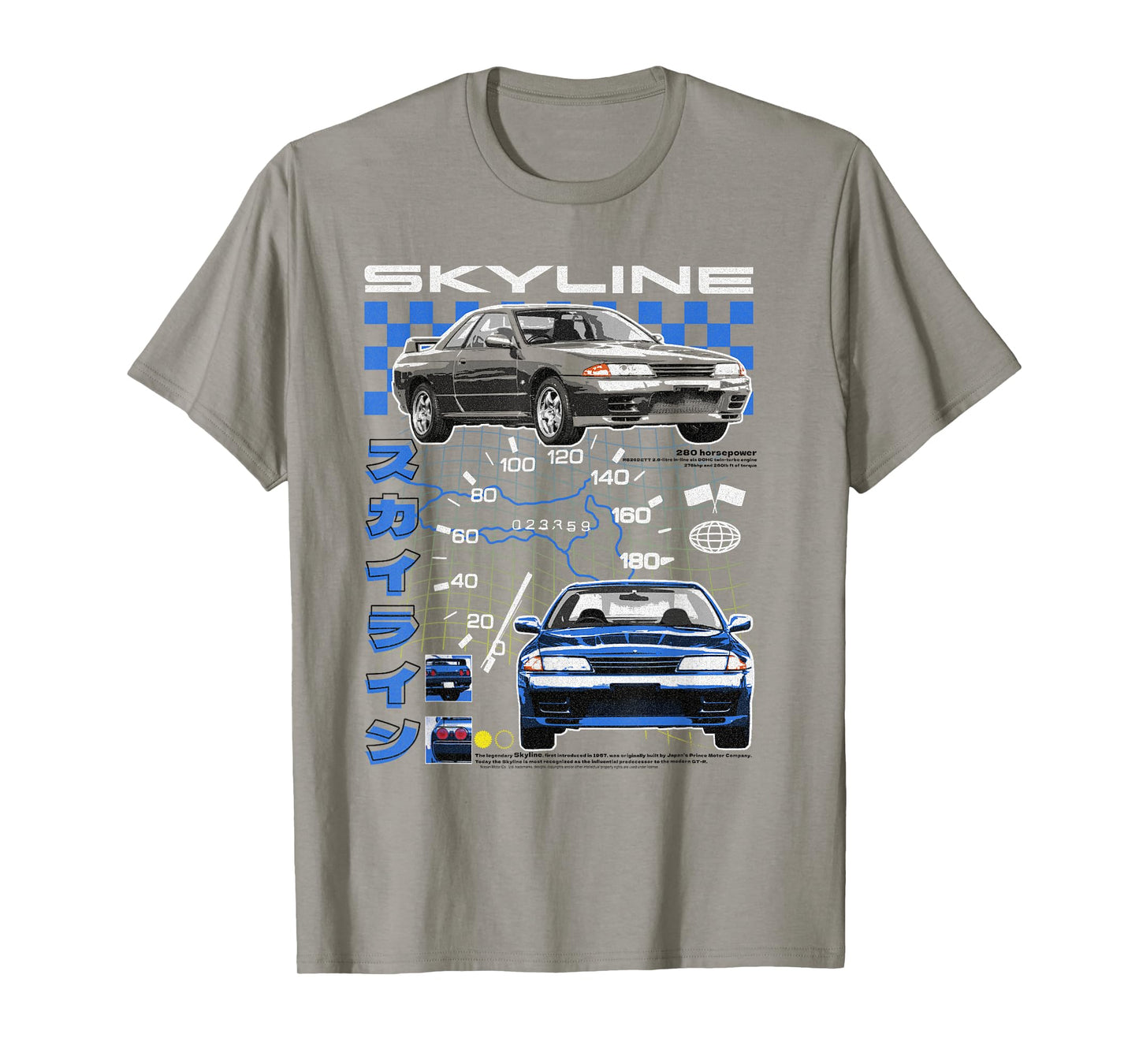 Nissan Skyline Vintage Ad Collage Sports Car T-Shirt